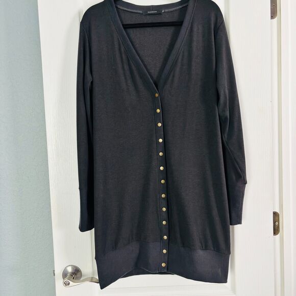 Merokeety Sweaters - MEROKEETY Spring Knit Cardigan Sweater Snap Button Down Open Front Black Top
